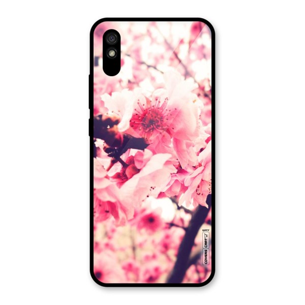 Pretty Pink Flowers Glass Back Case for Redmi 9A