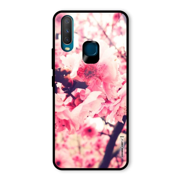 Pretty Pink Flowers Glass Back Case for Vivo Y12