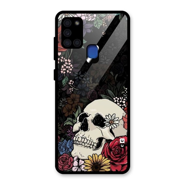 Pretty Skull Glass Back Case for Galaxy A21s