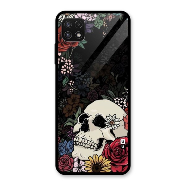 Pretty Skull Glass Back Case for Galaxy A22 5G