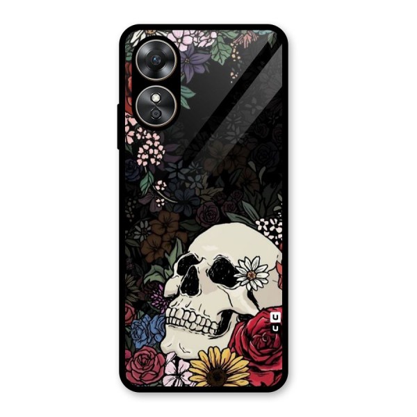 Pretty Skull Glass Back Case for Oppo A17