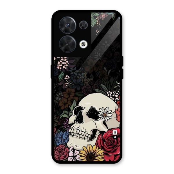 Pretty Skull Glass Back Case for Oppo Reno8 5G