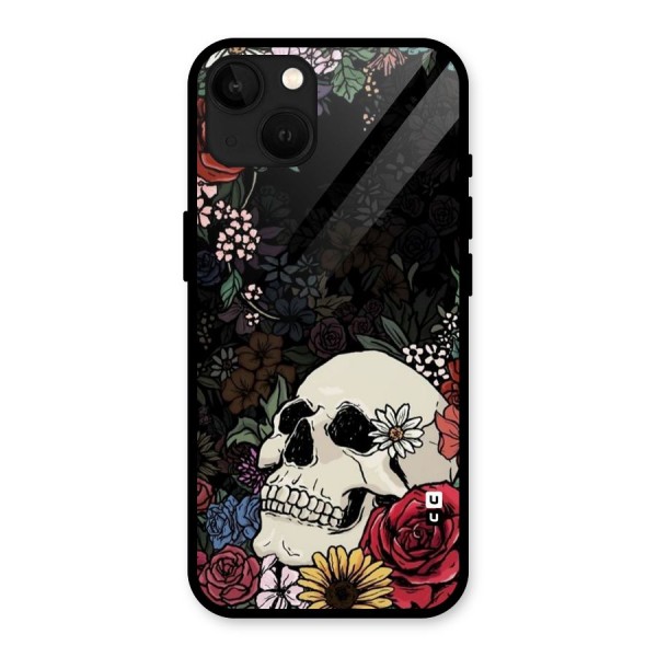 Pretty Skull Glass Back Case for iPhone 13