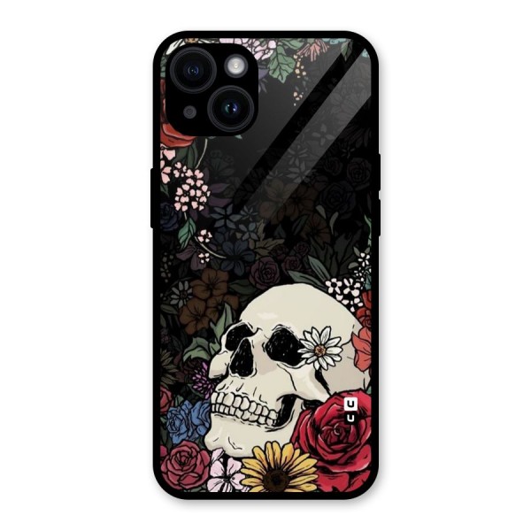 Pretty Skull Glass Back Case for iPhone 14