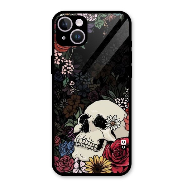 Pretty Skull Glass Back Case for iPhone 14 Plus