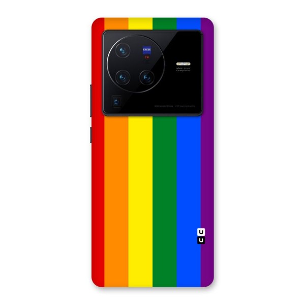 Pride Rainbow Stripes Back Case for Vivo X80 Pro