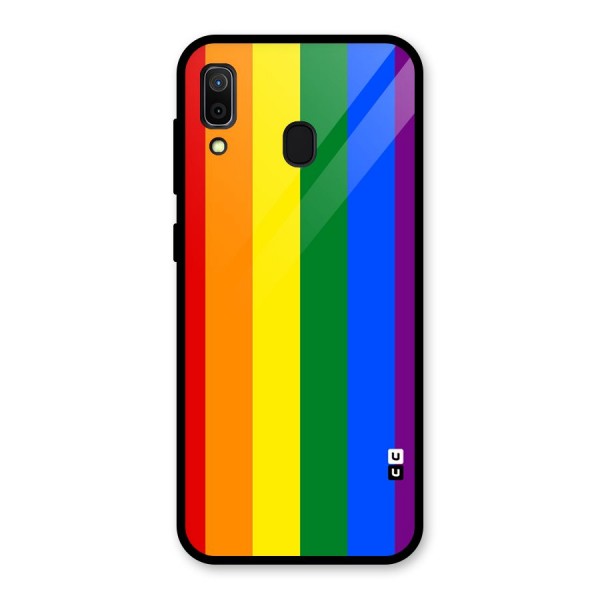 Pride Rainbow Stripes Glass Back Case for Galaxy A30