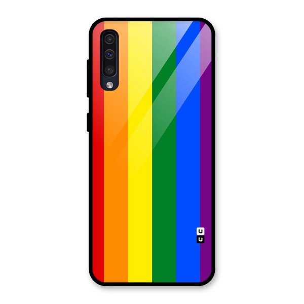 Pride Rainbow Stripes Glass Back Case for Galaxy A50s