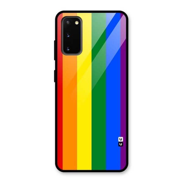 Pride Rainbow Stripes Glass Back Case for Galaxy S20