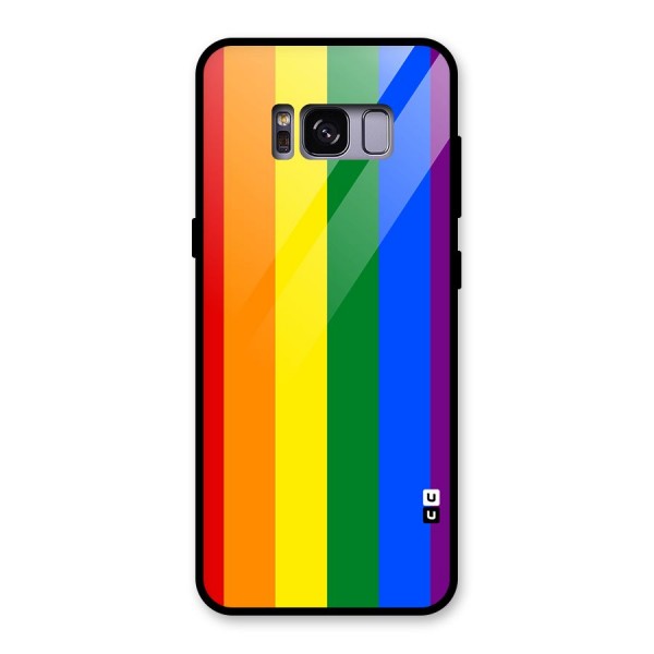 Pride Rainbow Stripes Glass Back Case for Galaxy S8