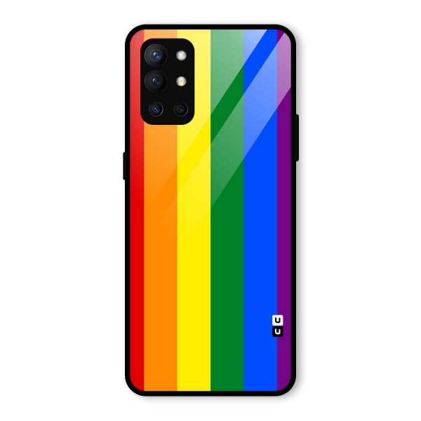 Pride Rainbow Stripes Glass Back Case for OnePlus 9R