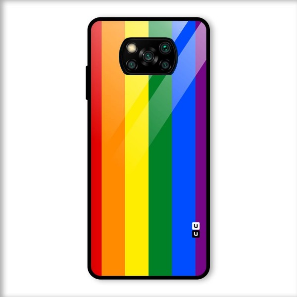 Pride Rainbow Stripes Glass Back Case for Poco X3