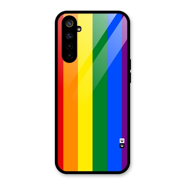 Pride Rainbow Stripes Glass Back Case for Realme 6