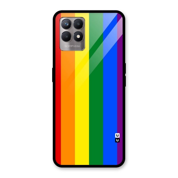 Pride Rainbow Stripes Glass Back Case for Realme 8i