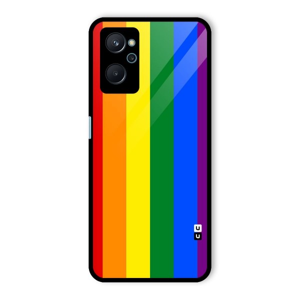 Pride Rainbow Stripes Glass Back Case for Realme 9i