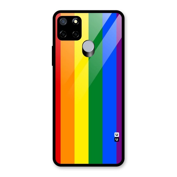 Pride Rainbow Stripes Glass Back Case for Realme C15