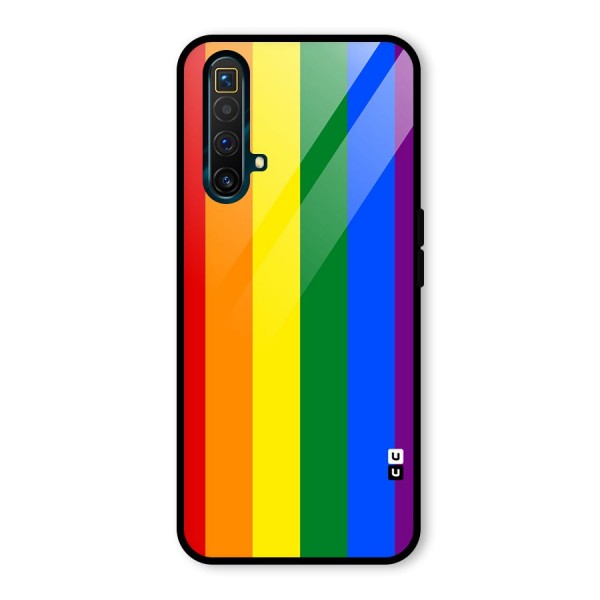 Pride Rainbow Stripes Glass Back Case for Realme X3