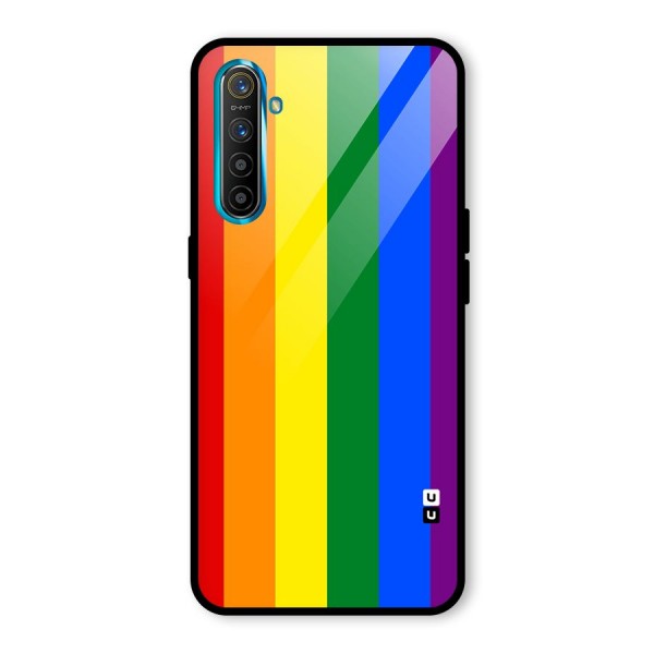 Pride Rainbow Stripes Glass Back Case for Realme XT