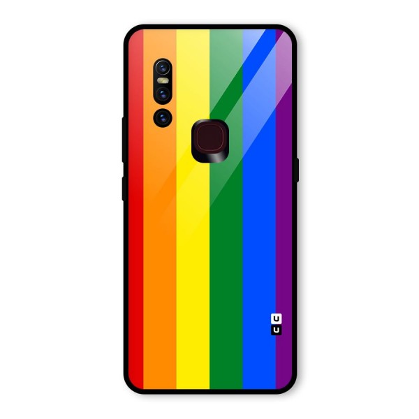 Pride Rainbow Stripes Glass Back Case for Vivo V15