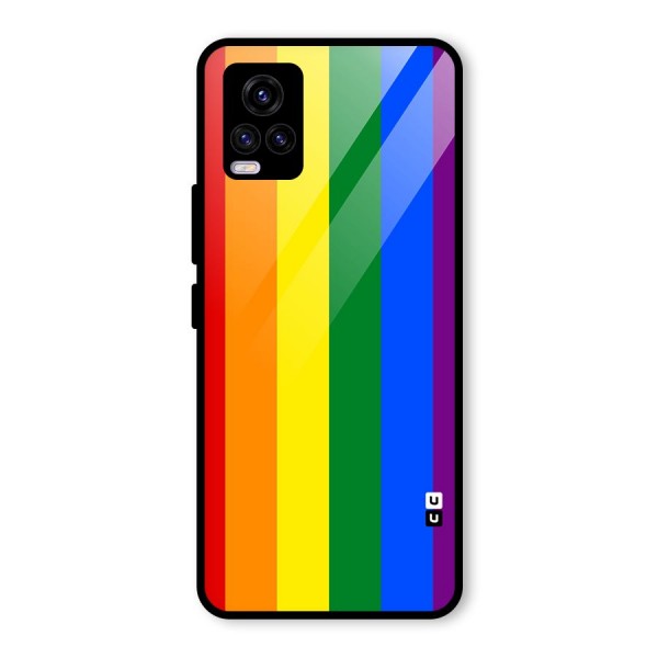 Pride Rainbow Stripes Glass Back Case for Vivo V20