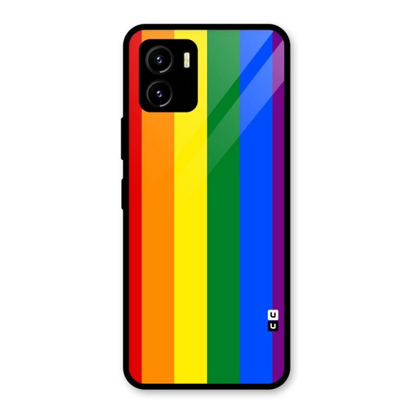 Pride Rainbow Stripes Glass Back Case for Vivo Y15s