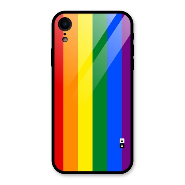 Pride Rainbow Stripes Glass Back Case for XR