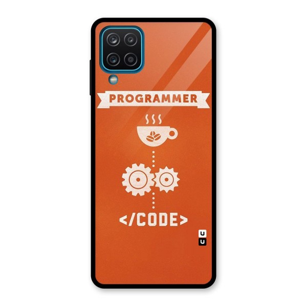 Programmer Coffee Code Glass Back Case for Galaxy A12