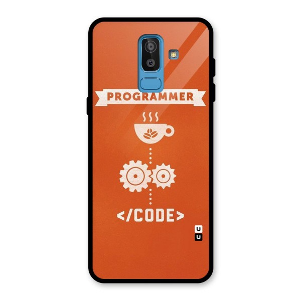 Programmer Coffee Code Glass Back Case for Galaxy J8