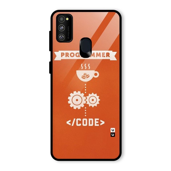 Programmer Coffee Code Glass Back Case for Galaxy M21