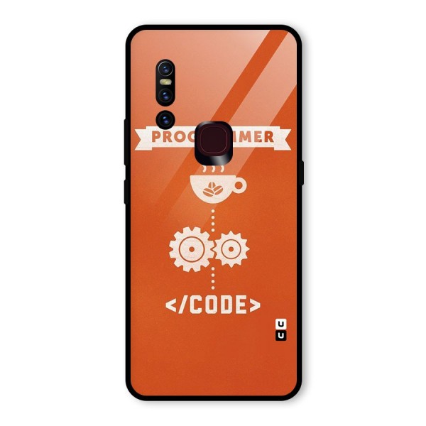 Programmer Coffee Code Glass Back Case for Vivo V15