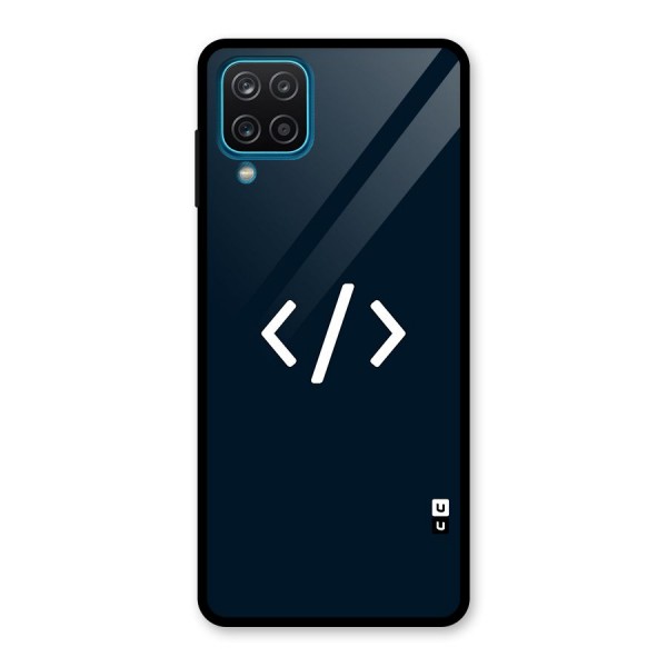 Programmers Style Symbol Glass Back Case for Galaxy A12