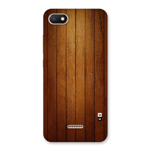 Proper Brown Wood Back Case for Redmi 6A