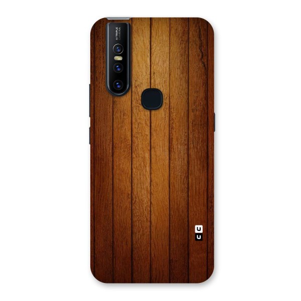 Proper Brown Wood Back Case for Vivo V15