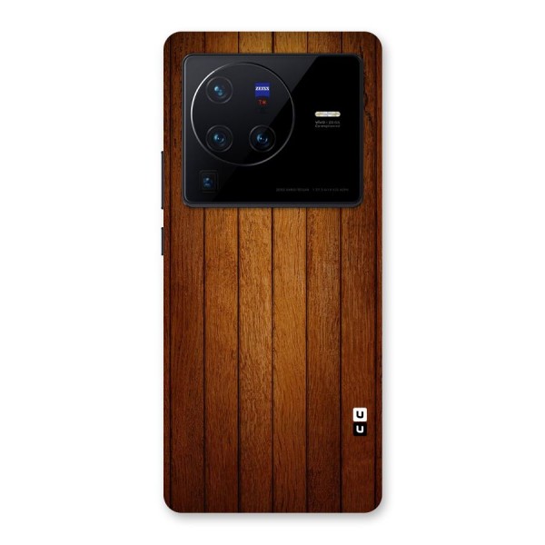 Proper Brown Wood Back Case for Vivo X80 Pro