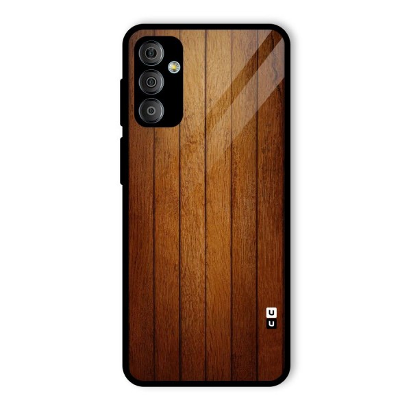 Proper Brown Wood Glass Back Case for Galaxy F23