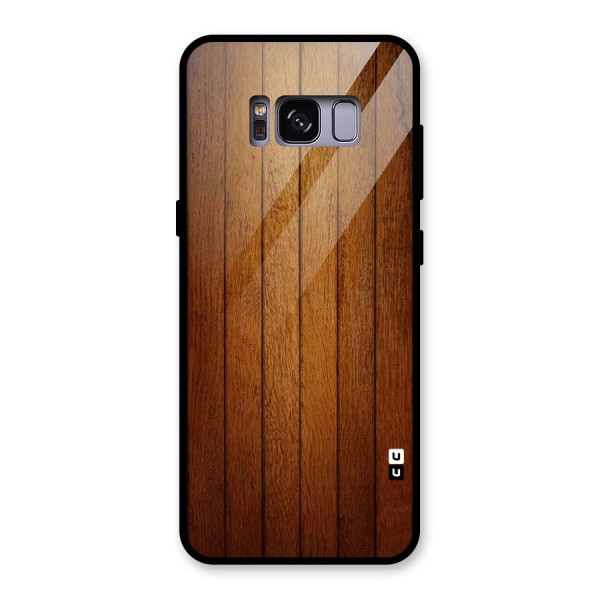 Proper Brown Wood Glass Back Case for Galaxy S8