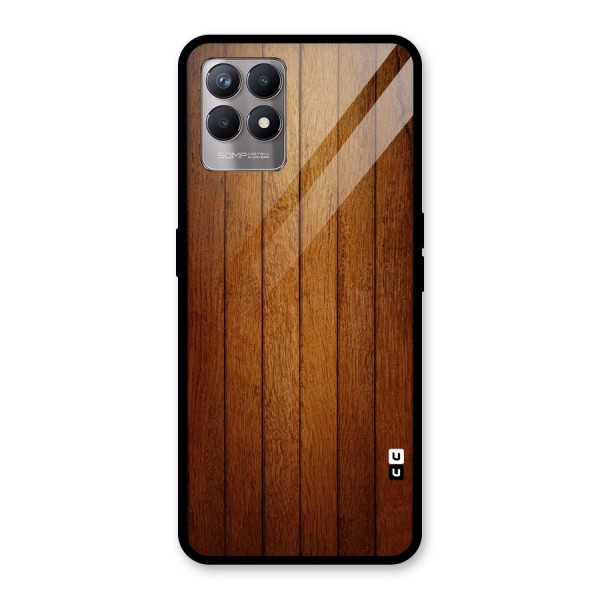 Proper Brown Wood Glass Back Case for Realme 8i