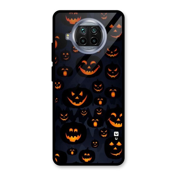 Pumpkin Smile Pattern Glass Back Case for Mi 10i