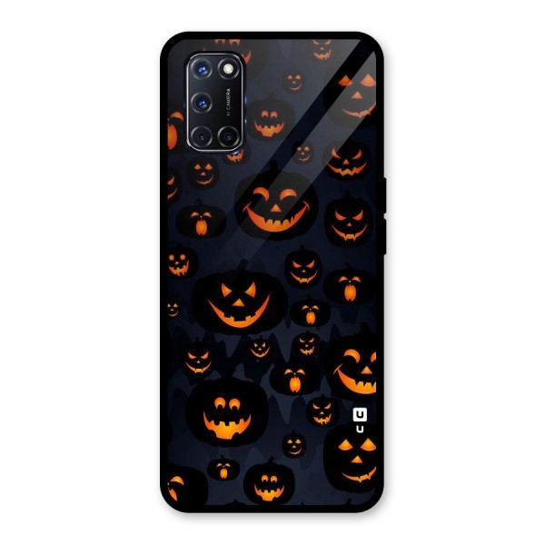 Pumpkin Smile Pattern Glass Back Case for Oppo A52