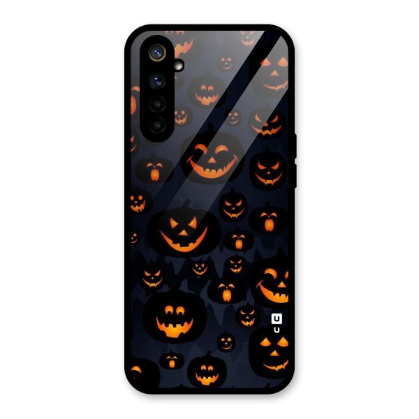 Pumpkin Smile Pattern Glass Back Case for Realme 6