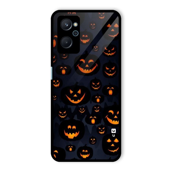 Pumpkin Smile Pattern Glass Back Case for Realme 9i