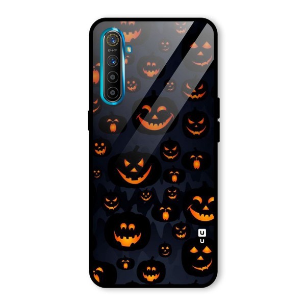 Pumpkin Smile Pattern Glass Back Case for Realme XT