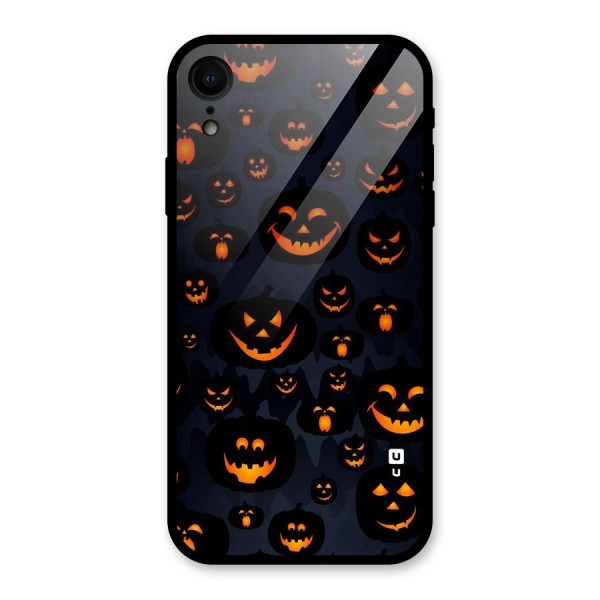 Pumpkin Smile Pattern Glass Back Case for XR