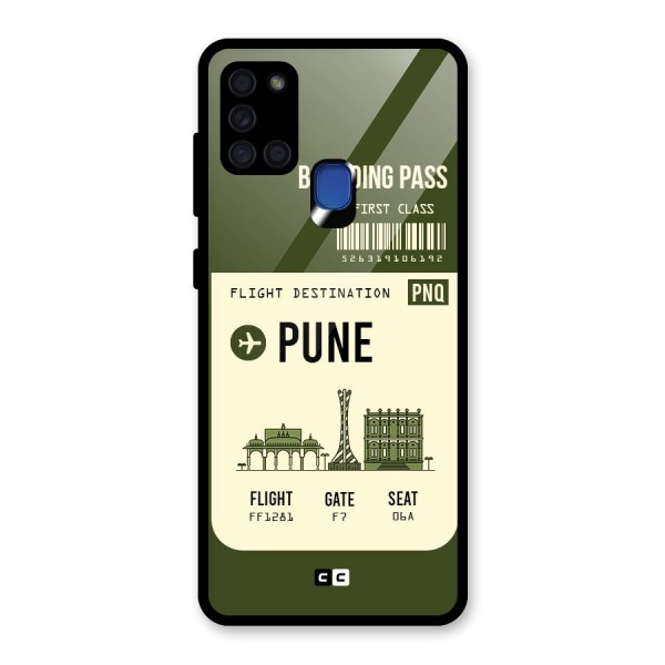 Pune Boarding Pass Glass Back Case for Galaxy A21s