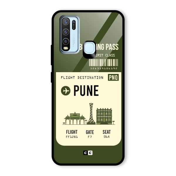 Pune Boarding Pass Glass Back Case for Vivo Y30