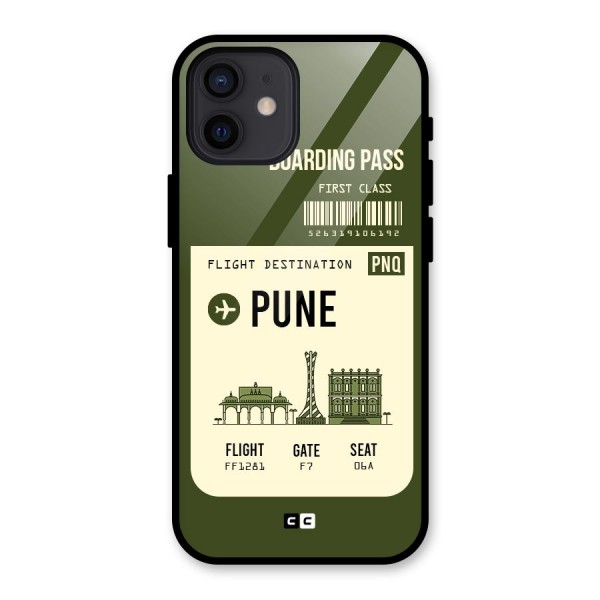 Pune Boarding Pass Glass Back Case for iPhone 12
