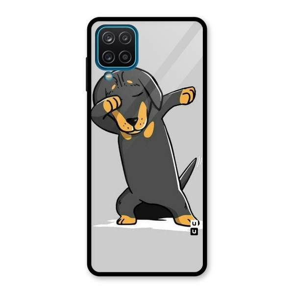 Puppy Dab Glass Back Case for Galaxy A12