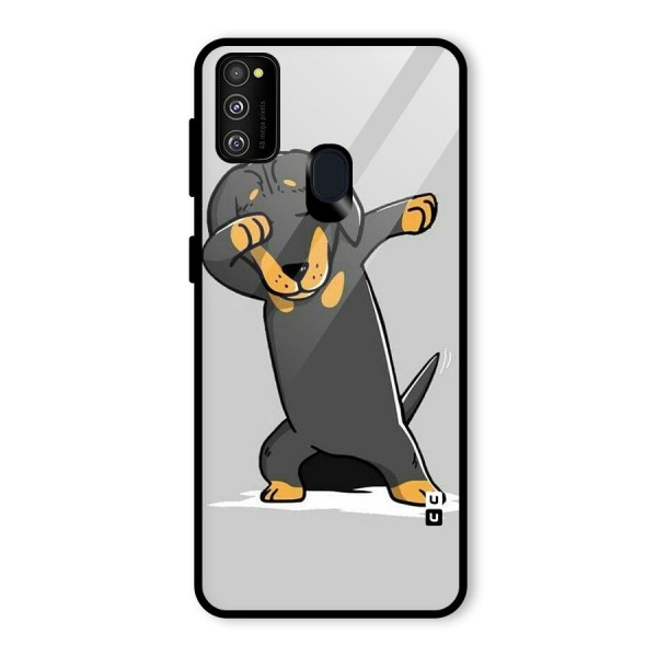 Puppy Dab Glass Back Case for Galaxy M21