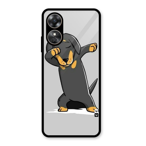 Puppy Dab Glass Back Case for Oppo A17