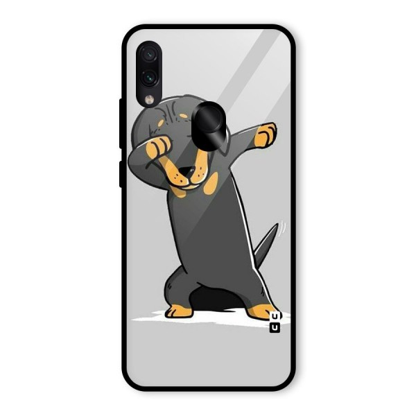 Puppy Dab Glass Back Case for Redmi Note 7